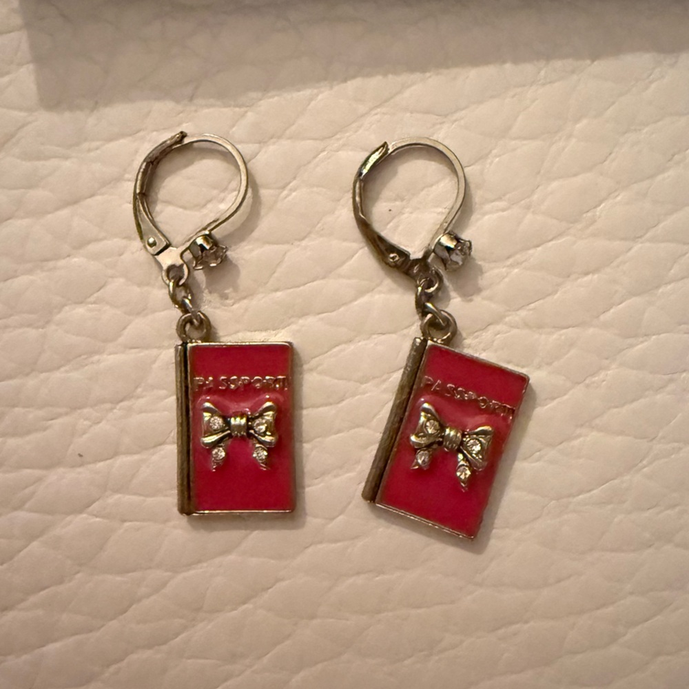 Kate Spade Red and Silver Passport Earrings